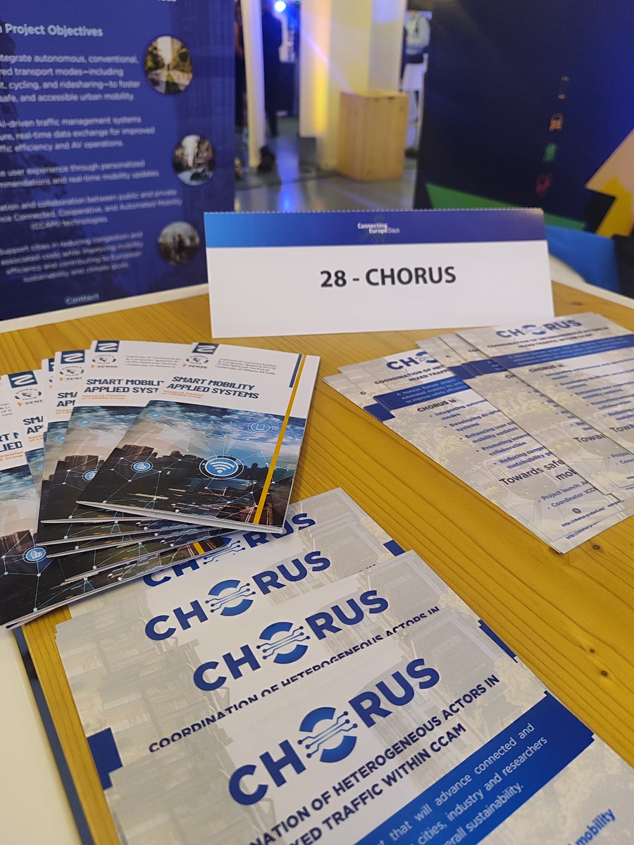 CHORUS_HORIZON's tweet photo. CHORUS was in Brussels for #ConnectingEuropeDays 2026! 🇪🇺

A great opportunity to showcase our work, exchange ideas and connect with stakeholders shaping the future of urban mobility.

📸 Revisit the event highlights: https://t.co/bDaK5bz30g

@ISENSE_GROUP | @MariaTsirigoti1 https://t.co/He5zAWXOyS