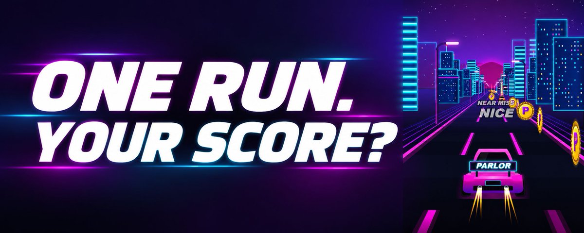 prlrgg's tweet photo. The coins are tempting. The traffic is less forgiving 👀
One run in Parlor Racer. How many P coins can you collect before you crash?
Drop your score. Let’s see who sets the target. 
https://t.co/E2FxJKMZhe https://t.co/o900z5KpRl
