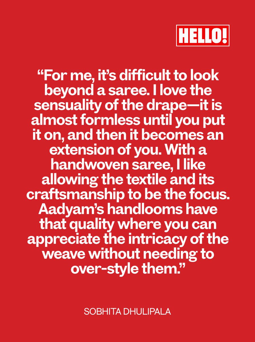 HELLOmagIndia's tweet photo. #SobhitaDhulipala on her love for sarees, the sensuality of the drape &amp; why personal style should never feel like a costume: https://t.co/ZLbIc10Yjo #HELLOIndia #HELLOMagazine https://t.co/YV5kya2vcC