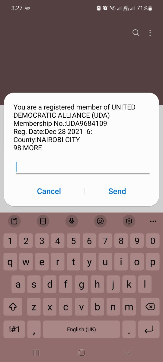 KnightMape66804's tweet photo. @Swaka_Em @edwinsifuna This happened to me eti am amember of uda from where nilitokq very first..sasa how did they decide mimi ni wa UDA https://t.co/BAFm1ScqAx