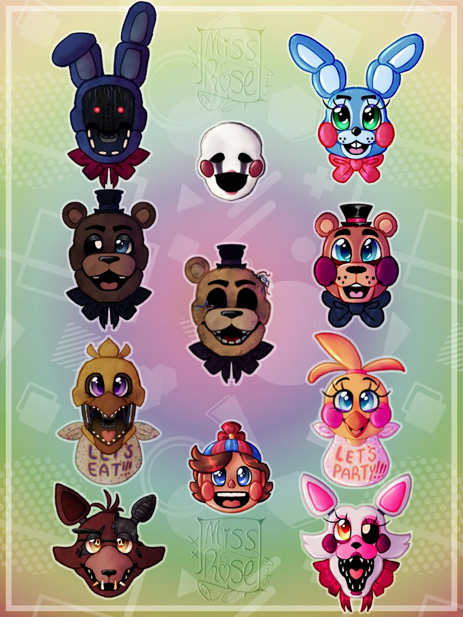 xXMissRoseArts's tweet photo. Tryna dig through what all I haven’t posted here yet…
Here’s some redraws I did. Just cute face shots of the fnaf creetures…though the Fnaf 2 leaned a little more into accuracy but mehhh it’s whateves.
#Fnaf #Redraw #Fnaf2 #FnafFanArt https://t.co/xbu4peUAFy