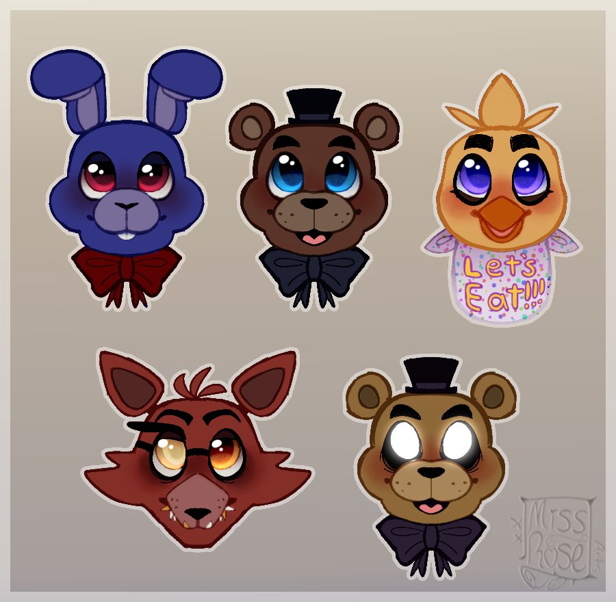 xXMissRoseArts's tweet photo. Tryna dig through what all I haven’t posted here yet…
Here’s some redraws I did. Just cute face shots of the fnaf creetures…though the Fnaf 2 leaned a little more into accuracy but mehhh it’s whateves.
#Fnaf #Redraw #Fnaf2 #FnafFanArt https://t.co/xbu4peUAFy
