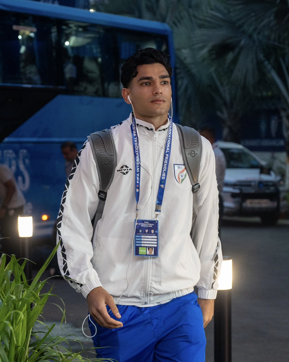 IndianFootball's tweet photo. The #BlueTigers have arrived. 🇮🇳

#INDURU #IndianFootball https://t.co/zaIvmQL8XE