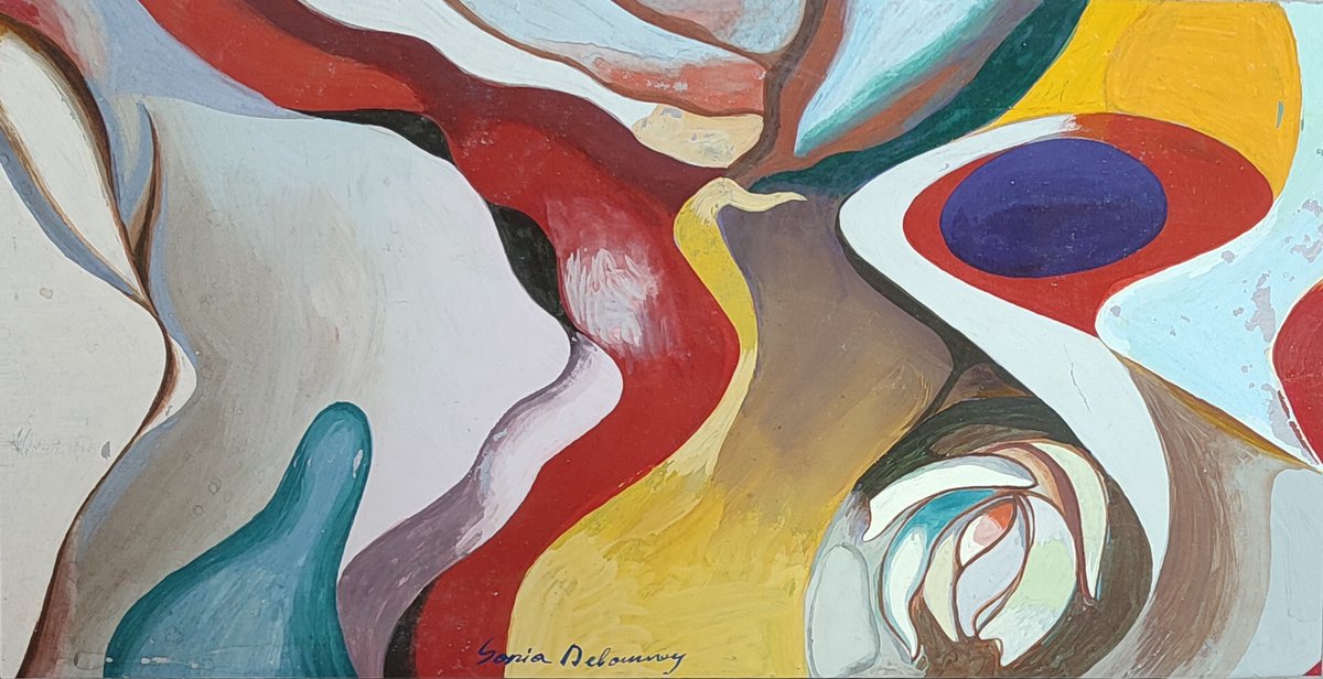ArmanAntiques's tweet photo. Lot 82: Sonia Delaunay (French, 1884-1979) (attributed), tempera on paper, signed l. m., 18,5 x 35,5 cm. #soniadelaunay #soniadelaunayart #frenchart #frenchartist #frenchartists https://t.co/Z58KmRZ3Zi