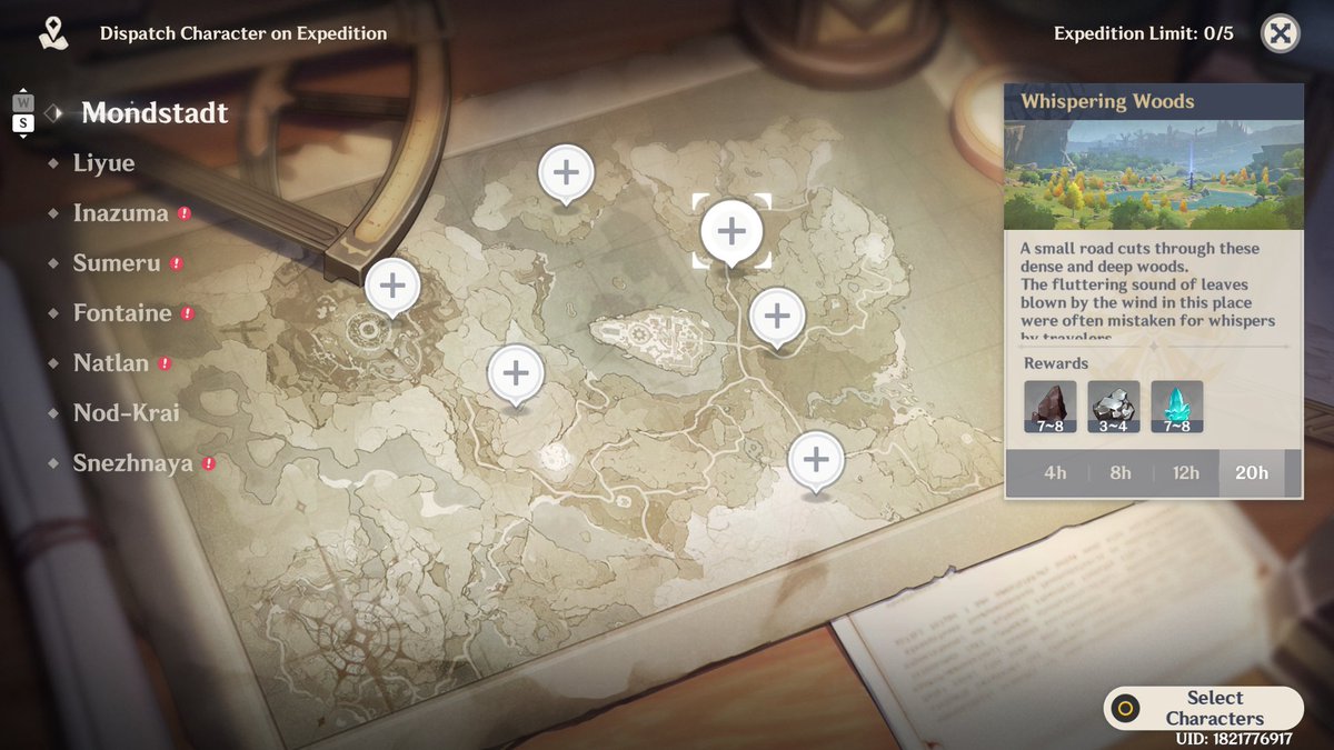 itsnuyoh's tweet photo. It never really crossed my mind that characters can go on expeditions in Genshin Impact, for months on end-- so this is how players get resources without scratching their heads. https://t.co/Ea2nbLAPgu