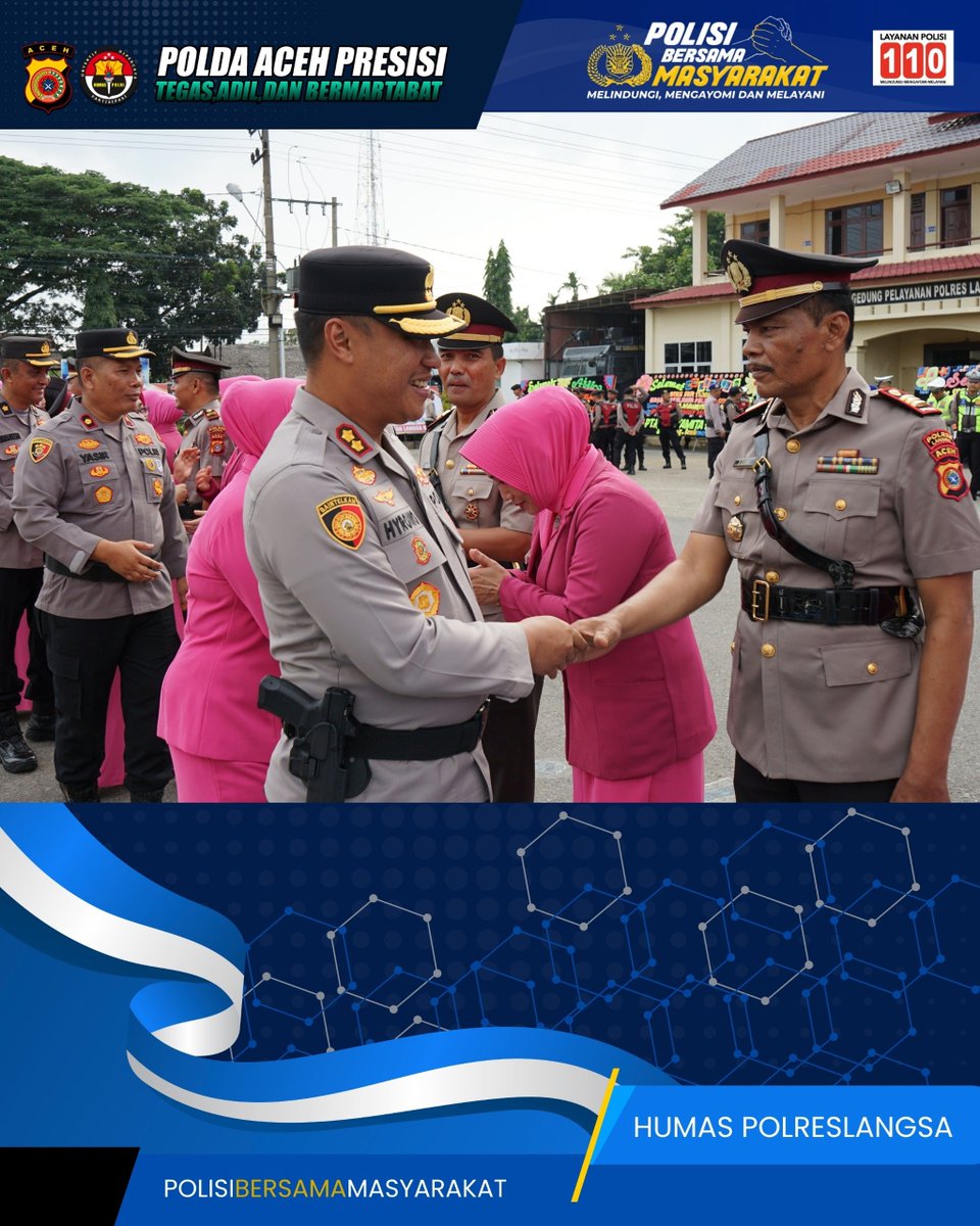Humaslangsa_'s tweet photo. Kapolres Langsa AKBP Hyrowo, S.I.K. memimpin upacara serah terima jabatan (Sertijab) Kabag SDM, Kasat Intelkam, Kasat Samapta, Kasat Binmas dan Kapolsek Langsa di lingkungan Polres Langsa. 

#bidhumaspoldaaceh #polripresisi #kapolreslangsa #polisibersanamasyarakat https://t.co/cxsuF5Qs8m