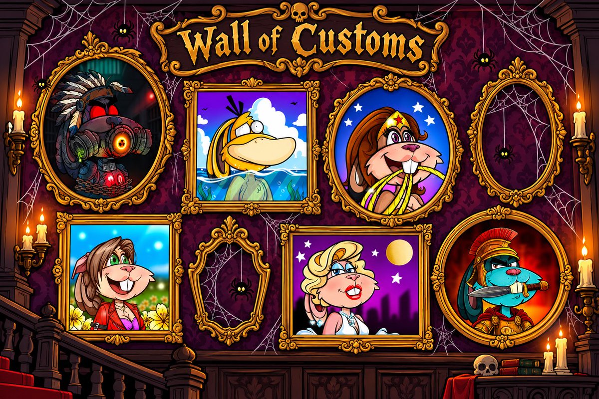 ElRealGenius's tweet photo. Welcome to the Wall of Customs! 🖼️🐰

Which custom is yours? Claim it in the comments! 👇

Don’t see your custom on the wall? Send me a DM—let’s fill those empty frames before the spiders take over! 

@jaknjilmh @ElRealGenius 🕷️ https://t.co/CM2o6ISPMe