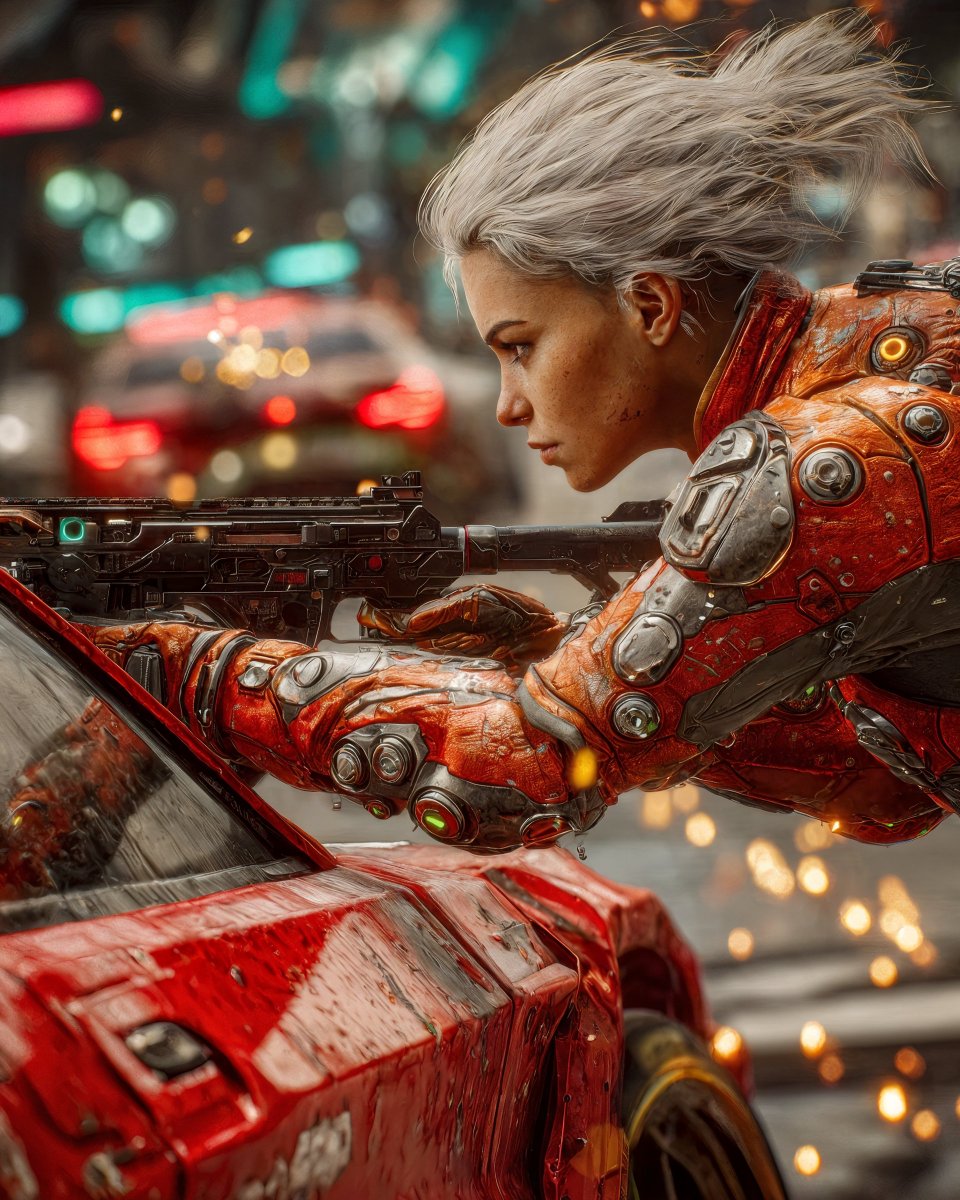 Fluex_Artworks's tweet photo. Rust Angels - Unit 09: REDLINE
Vera Quinn · Pursuit
"The chase ends when she says it does."
#RustAngels #SciFiArt #AIart #CarChase https://t.co/83b1osPuLn