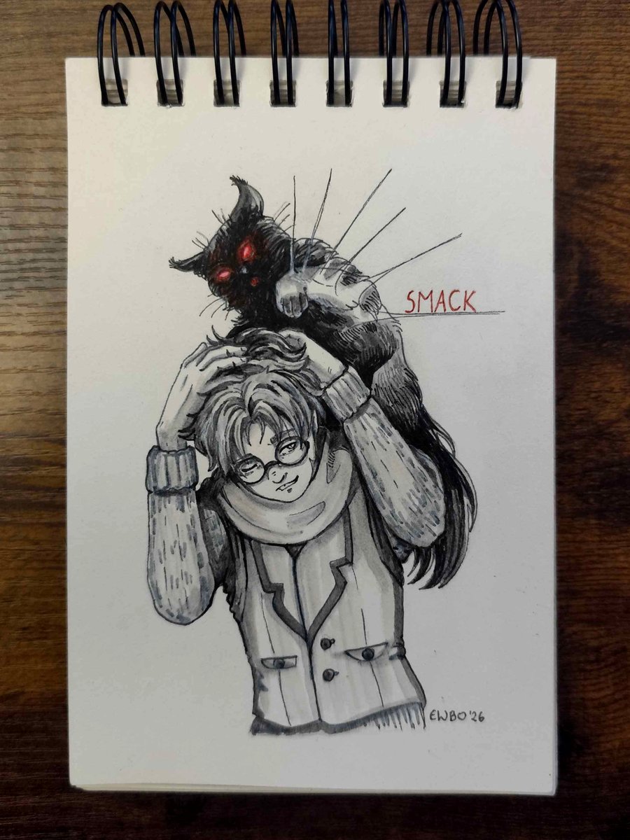 AdamNibyby's tweet photo. 3. Smack  Konrad and his cat - Snot @inktober_2026 

@inktober

#EWBO #webtoon #inktober2026smack #inktobersmack #inktober2026 #inktoberchallenge #inktober https://t.co/07LSphhSMz