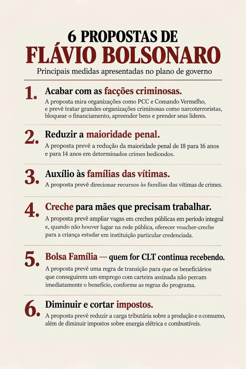 Junhyeonle's tweet photo. 6 MOTIVOS para VOTAR no FLÁVIO.

PROPOSTAS do Flávio Bolsonaro que você precisa considerar antes de decidir o seu voto. 
#LulaNaCadeia
#ARMYSComLULA #ARMYCOMBOLSONARO https://t.co/baM1FvoXHJ