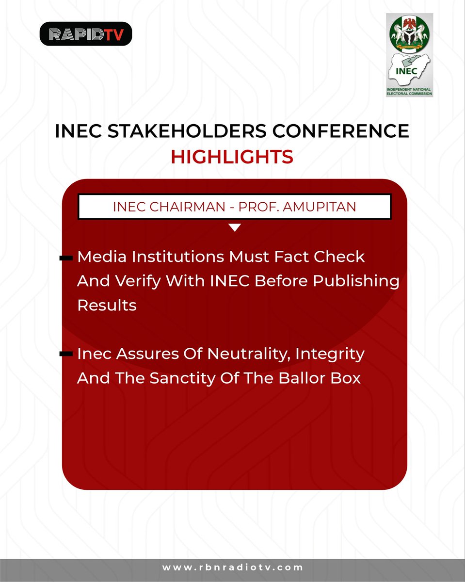 officialrapidtv's tweet photo. #inec #InecNigeria #NigeriaDecides2027 https://t.co/uI2r1R6kRa