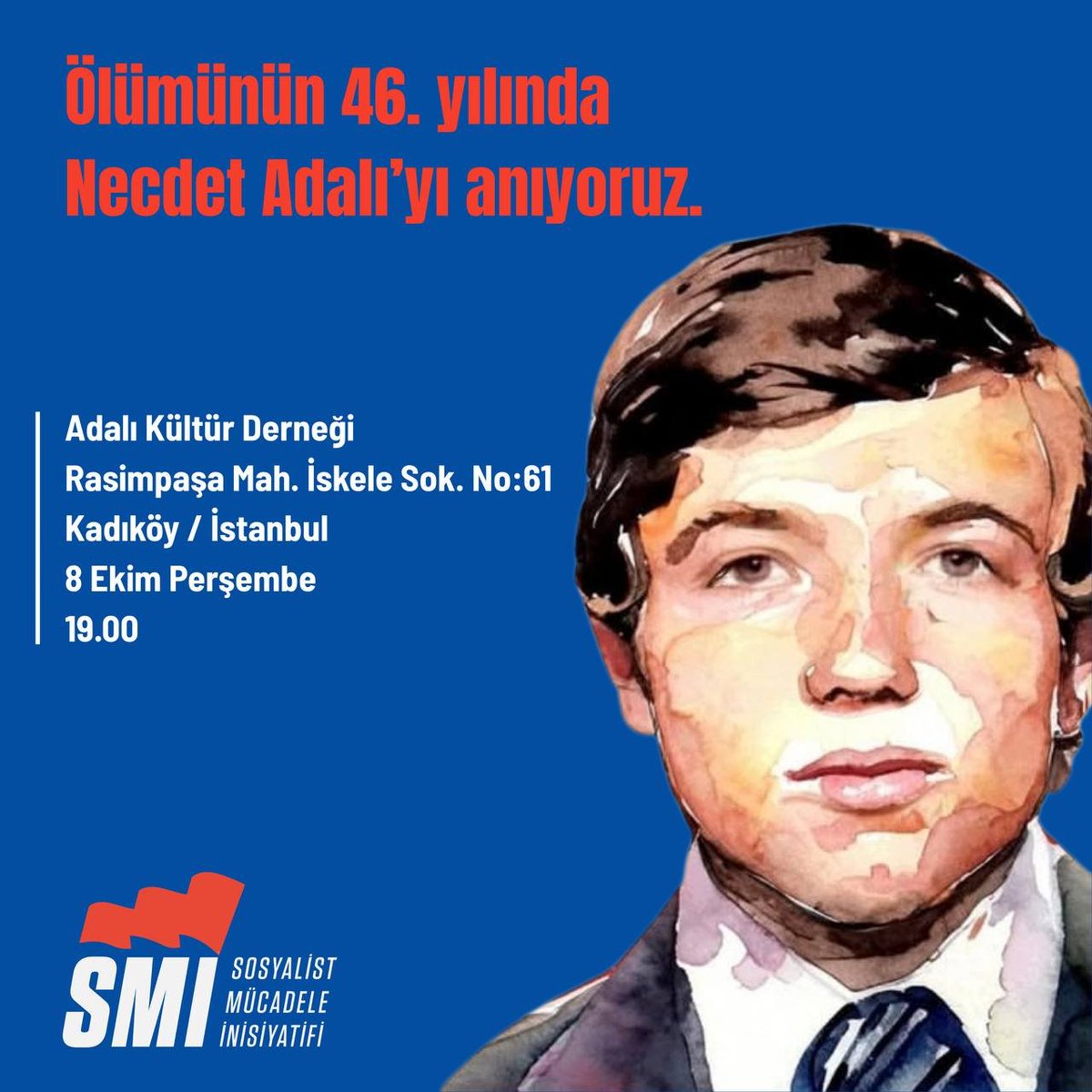 istanbulsmi's tweet photo. Ölümünün 46. yılında Necdet Adalı'yı anıyoruz. 

📍İstanbul Adalı Kültür Derneği
🗓8 Ekim Perşembe
⏰️19.00 https://t.co/rzA2P3fmUY