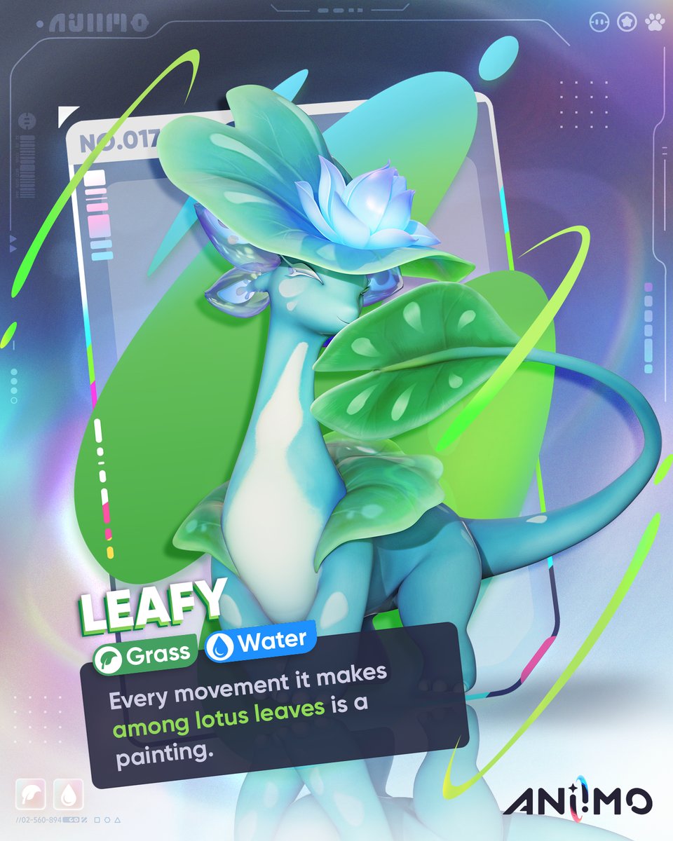 Aniimo_EN's tweet photo. 📖 Aniimo Profile Vol. 28: Leafy

Evolved from Pranky, this Grass and Water-Type Heal Aniimo lives a quiet and refined life among the lotus flowers. 🪷

It is beauty, it is grace, it uses a leaf to hide its face! 🪭

#Aniimo https://t.co/ecSszUR814