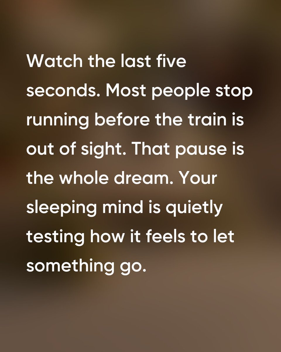 Dreamly_app's tweet photo. The dream where you miss the train isn't about being late. It's the second you stop running. What did you do next in yours? #dreaminterpretation #dreamsymbols #dreamjournal #recurringdreams #traindreams https://t.co/xI7oKrQPoe