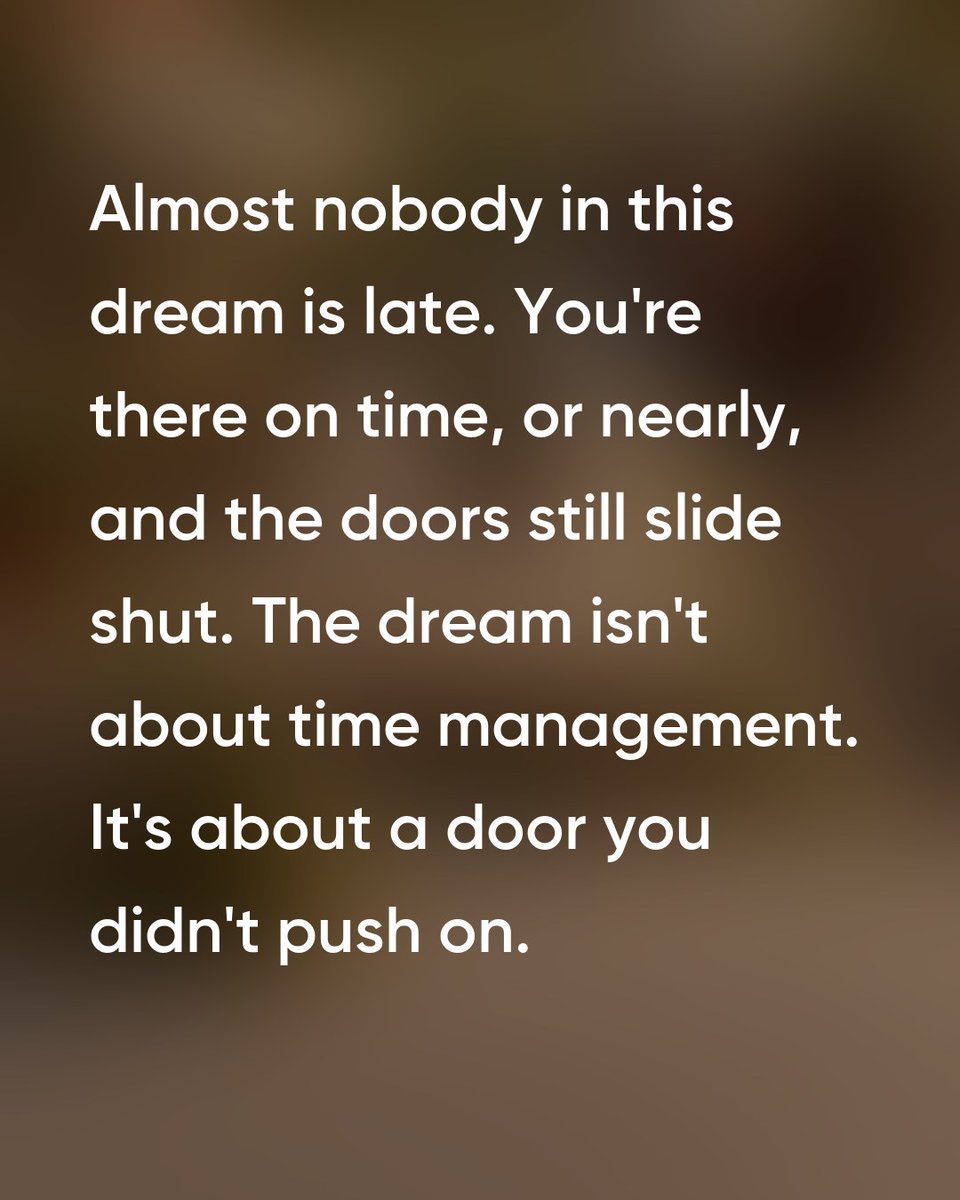 Dreamly_app's tweet photo. The dream where you miss the train isn't about being late. It's the second you stop running. What did you do next in yours? #dreaminterpretation #dreamsymbols #dreamjournal #recurringdreams #traindreams https://t.co/xI7oKrQPoe