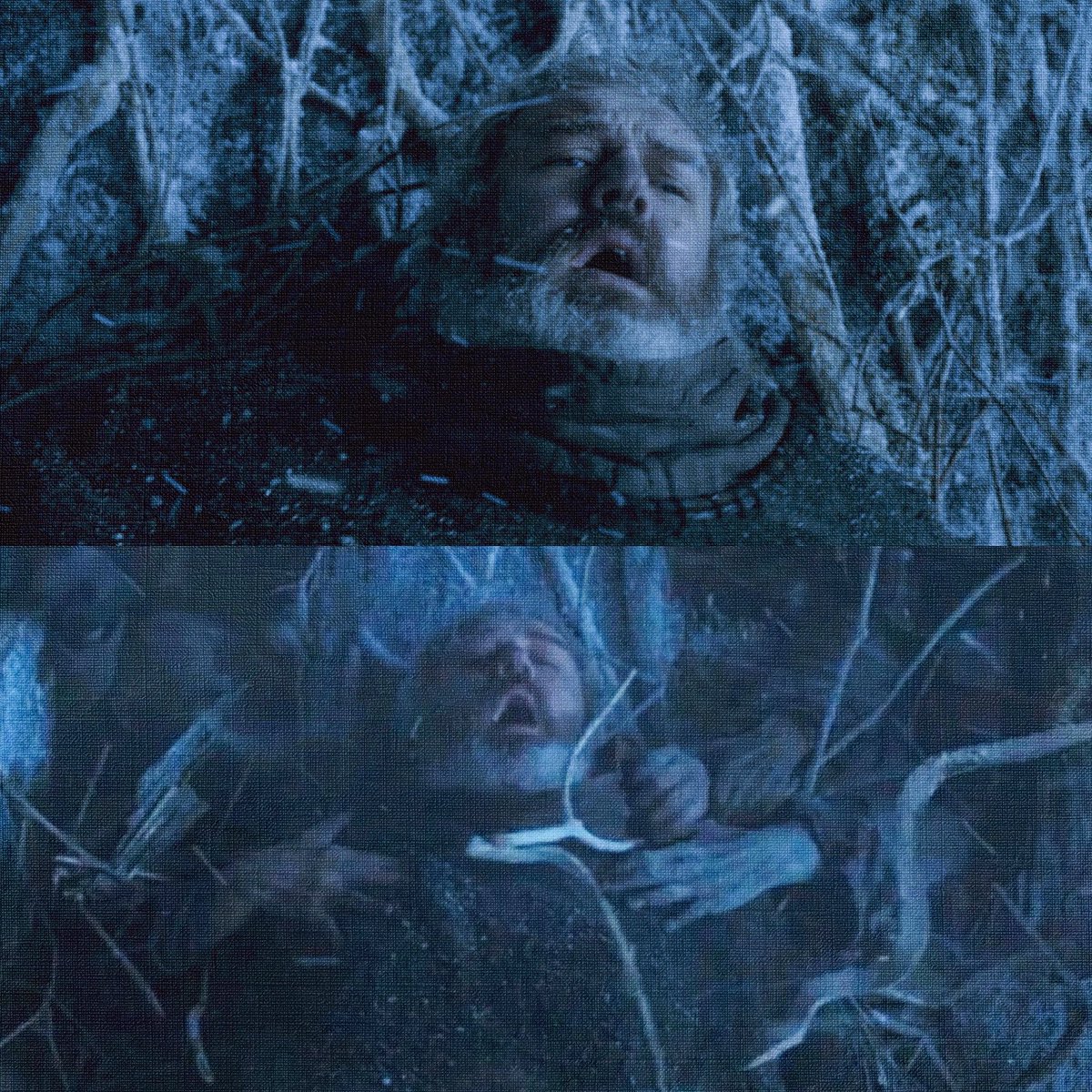 Uc_heyy02's tweet photo. The Hodor door scene was so brutal that they destroyed seven doors filming it.

Kristian Nairn revealed that the sequence was shot across three different locations and involved roughly seven different doors because the stuntmen playing the wights kept destroying them.

He and the stuntmen were physically pushing against each other, there was artificial snow being blasted into his face by extremely strong wind, and Nairn said some of the blood on him was actually real.

He even kept a piece of the door afterward.