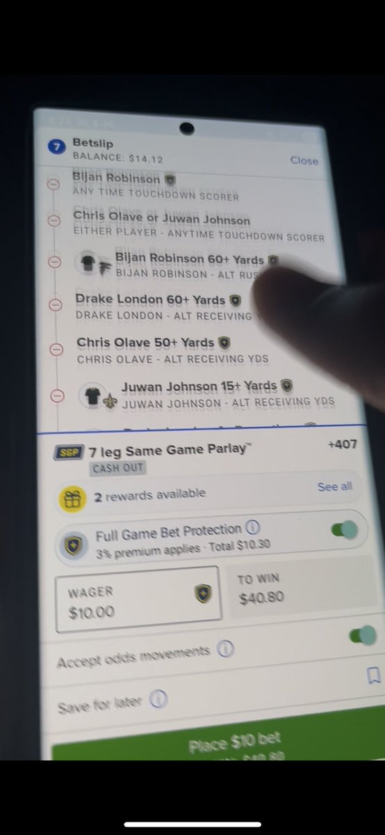 lildonnyvert's tweet photo. @Lensjb18 no cash out ever showed for this even when the saints were in the redzone twice https://t.co/doTmJGjvfT
