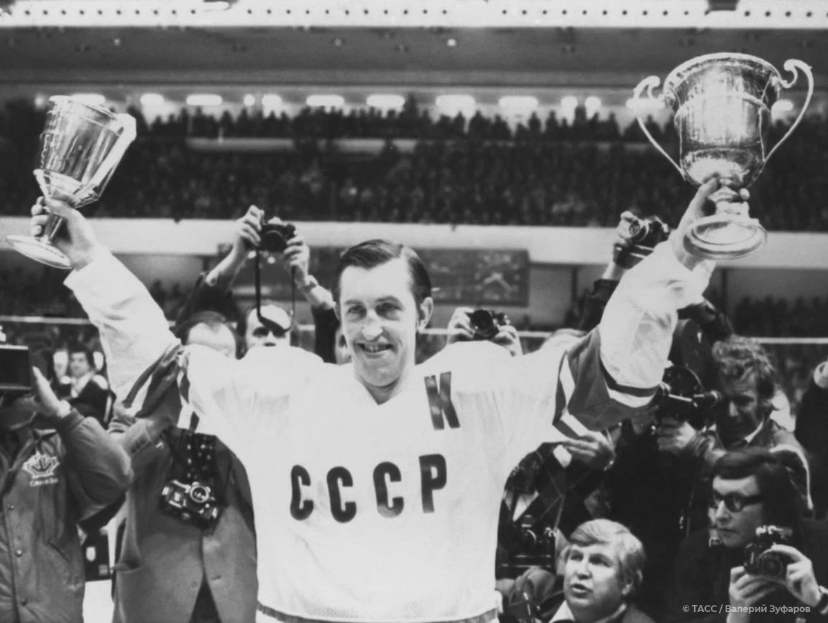 Russia's tweet photo. 🎉 Happy Birthday to ice hockey legend and #RedMachine player &amp; coach Boris #Mikhailov!

🏒 A 2x Olympic and 8x World Champion, he led the Soviet team during its golden era.

#DYK ? In 2004, he was named the best player in World Championship history 🏆

Many happy returns! https://t.co/Sj7hRPHJE3