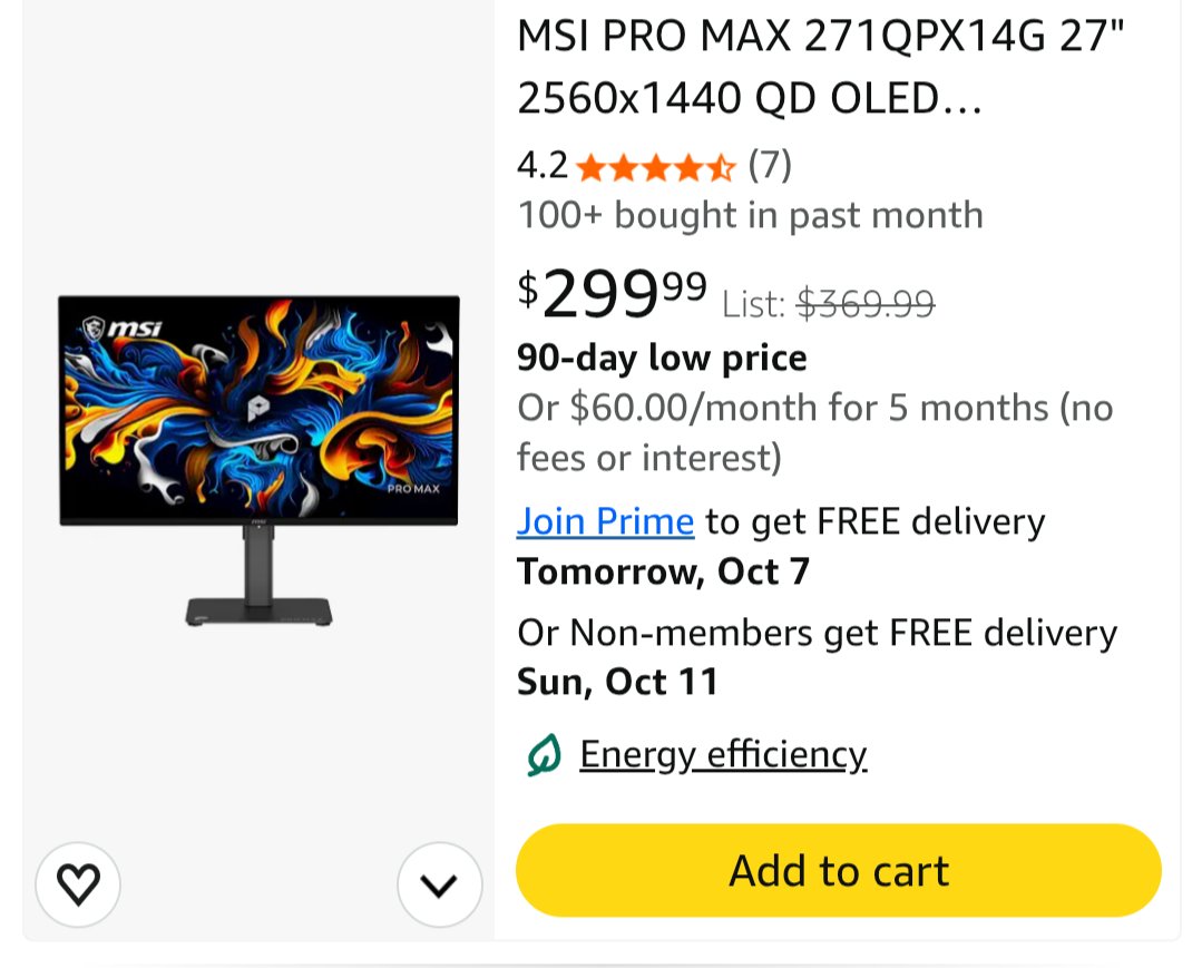 SPECDeals's tweet photo. MSI PRO Max OLED for $299.99

https://t.co/bqjwpuYyB2 https://t.co/VR4MXjgkpX