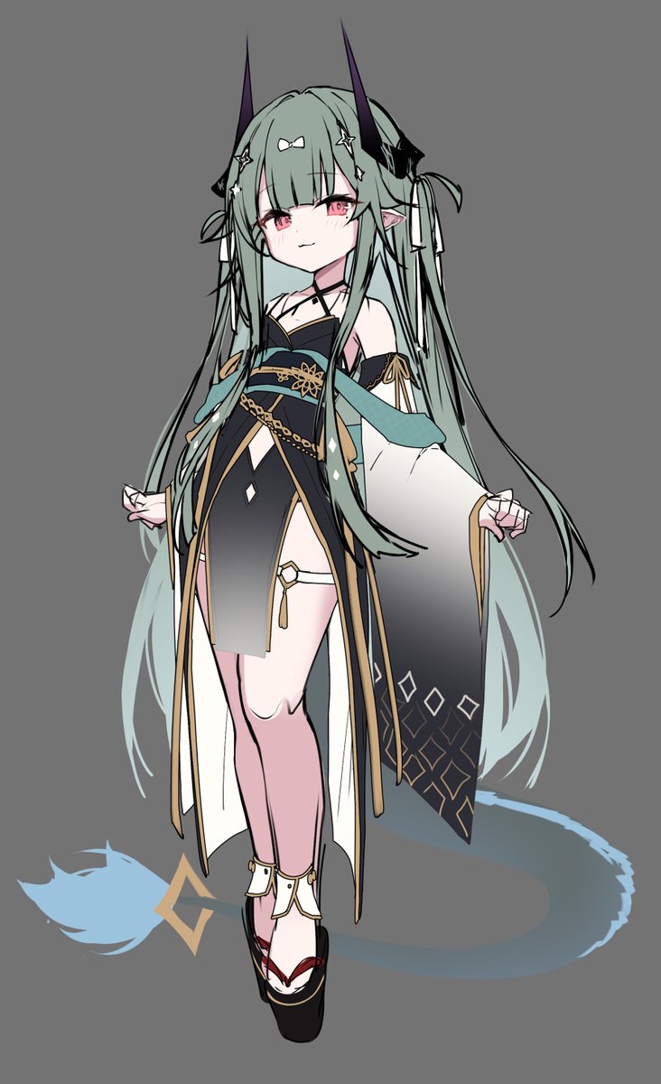 topia_sub's tweet photo. むか～しにキャラデザして煮え切らず放置してた子なんだけど今見たら3割くらいスーちゃんで笑ってる
やっぱ緑髪龍娘なんだよなぁ https://t.co/ZI0YD4seaD