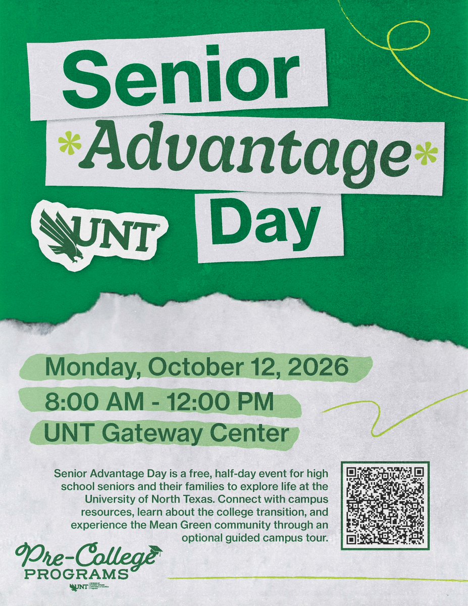 MartinHigh's tweet photo. Seniors, take advantage of your day off on Monday and take a look at all that UNT has to offer! https://t.co/uEpgDRxhpG