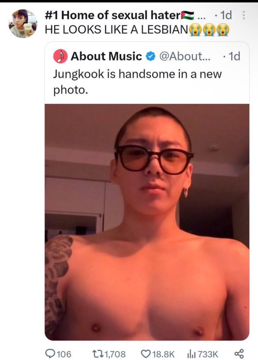 revilique's tweet photo. this is so disgusting... he puts on red lipstick and does eye makeup and tries to act like a cute female idol...so he ends up looking like an unattractive lesbian https://t.co/57PVdAewws