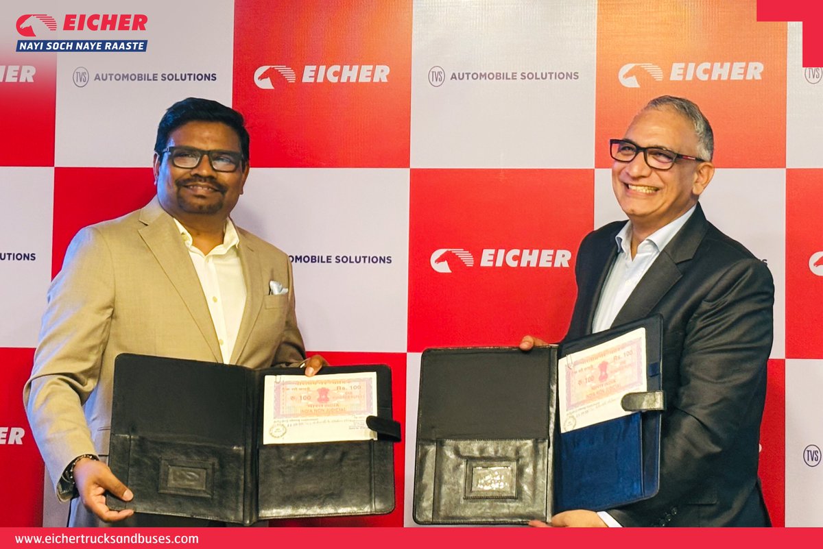 ETBIndia's tweet photo. A step towards stronger support for every journey.
Eicher Trucks and Buses partners with myTVS to strengthen 24x7 #RoadsideAssistance for #EicherProX customers, helping enable faster support, seamless service coordination & greater uptime.
#EicherTrucksAndBuses #DrivingProgress https://t.co/z2z5UjB4xO