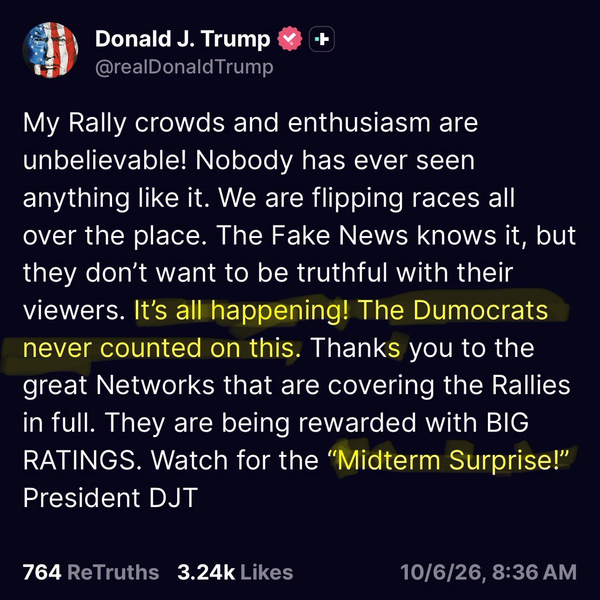 RealAF_Patriot's tweet photo. THE MIDTERM SURPRISE‼️👀

Misspellings matter. 🐸 https://t.co/cCMJtwZW8e