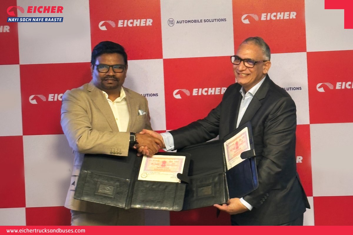 ETBIndia's tweet photo. A step towards stronger support for every journey.
Eicher Trucks and Buses partners with myTVS to strengthen 24x7 #RoadsideAssistance for #EicherProX customers, helping enable faster support, seamless service coordination & greater uptime.
#EicherTrucksAndBuses #DrivingProgress https://t.co/z2z5UjB4xO