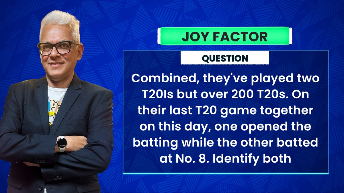 cricbuzz's tweet photo. Today's #JoyFactor is here!
Drop your answers in the comments using #CricbuzzLive
#INDvWI https://t.co/8ppDHVsItk
