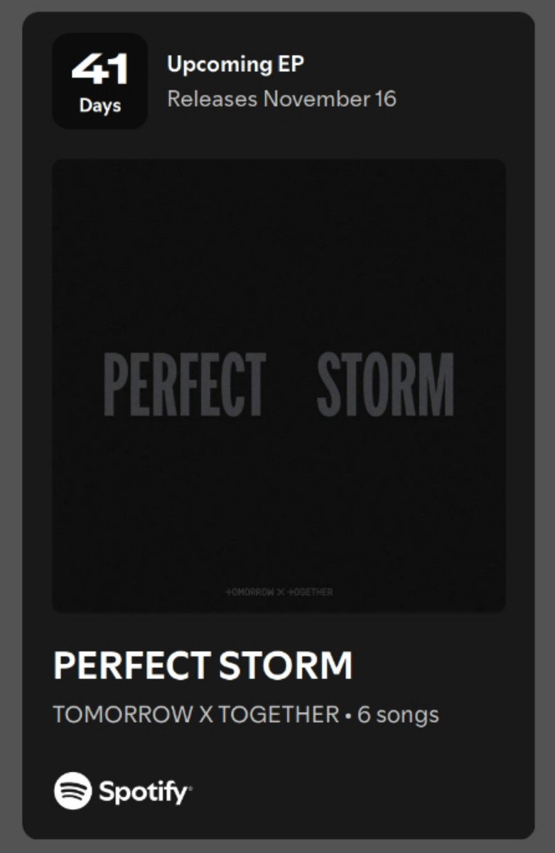 TXTChartData's tweet photo. MOAs have you Pre-Saved "PERFECT STORM" on Spotify????

🎯1k replies

🔗https://t.co/z0Ea4wEx8q

#TXT_PERFECTSTORM
#TOMORROW_X_TOGETHER https://t.co/g4n4vnxGtX