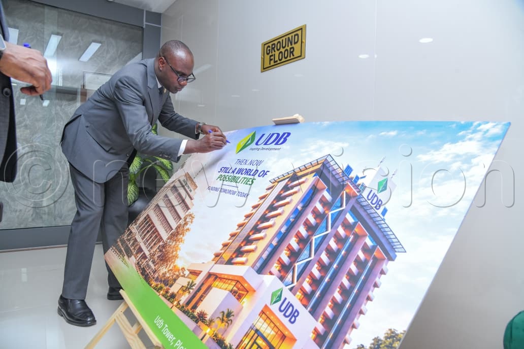 newvisionwire's tweet photo. The Minister of Finance, Planning and Economic Development, @henrymusasizi1 , has presided over the official opening of the renovated Uganda Development Bank (@UDB_Official) Tower.

The new 14-storey UDB head office, located at Plot 22, Hannington Road in Kampala, marks a major milestone in the bank’s institutional growth and its contribution to Uganda’s long-term economic transformation.

The purpose-built head office brings UDB’s head-office operations into one modern, integrated facility designed to enhance operational efficiency, collaboration, innovation and service delivery as the bank expands its role in financing Uganda’s development priorities. #VisionUpdates 

📸 Richard Sanya