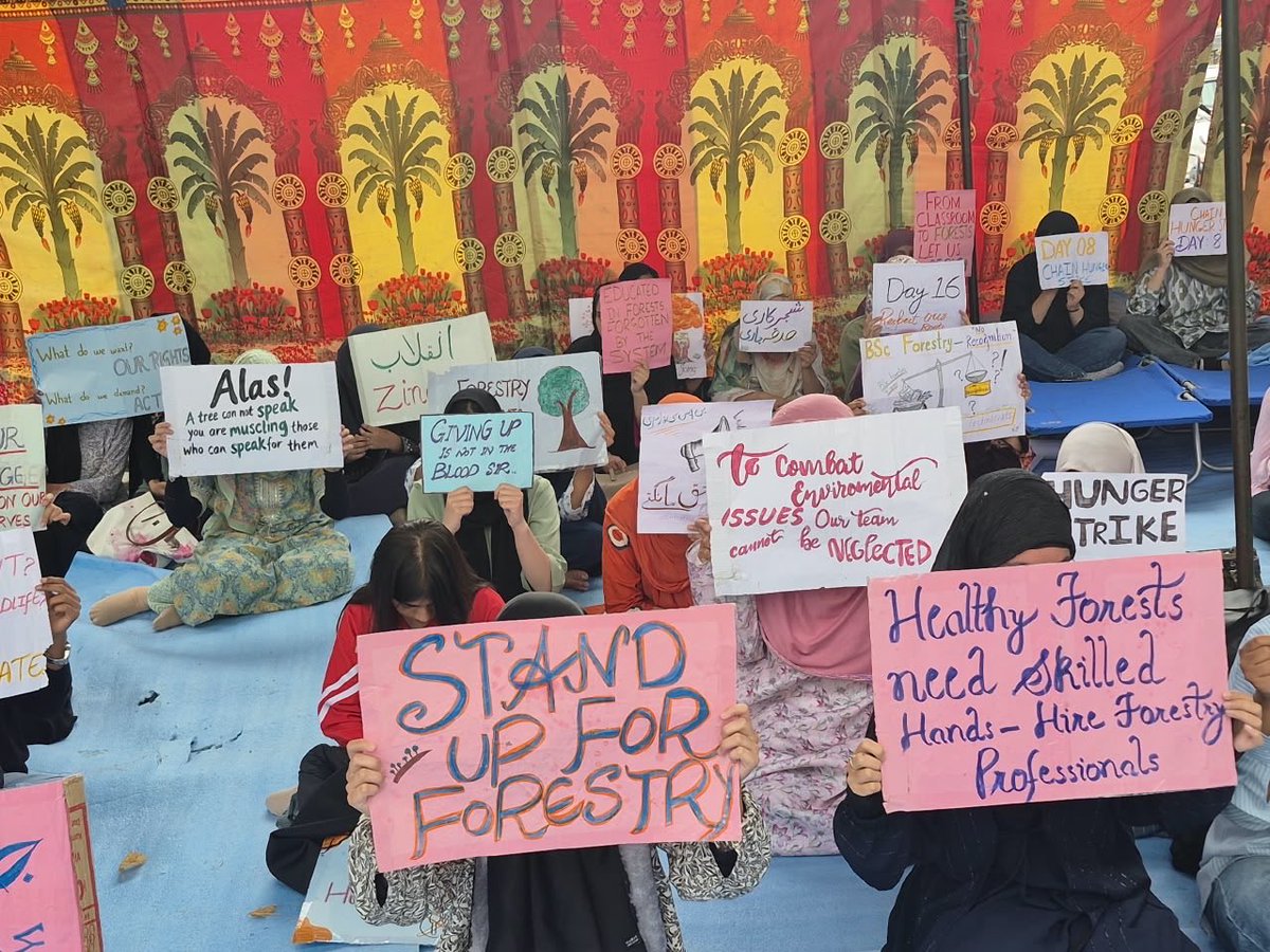 forestandcoffe's tweet photo. Day 16| Day 8 of Chain Hunger Strike
Sixteen days of standing firm. Sixteen days of refusing to be silenced. We are tired, but we are not defeated. We are tested, but we are not broken. The longer you ignore our voice, the louder it becomes. 
#forestrygraduateswantjustice #SKUAST https://t.co/dzFNOO38Rj