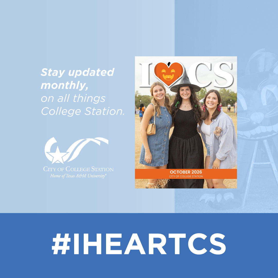 CityofCS's tweet photo. The latest edition of I Heart CS is available now.

Explore upcoming fall events, learn how to register for the College Station Christmas Parade, meet our CSTEP officers &amp; learn more about the people and programs that help strengthen our community.

Read: https://t.co/21Tcnw7GFq https://t.co/nZXMT2VVz7