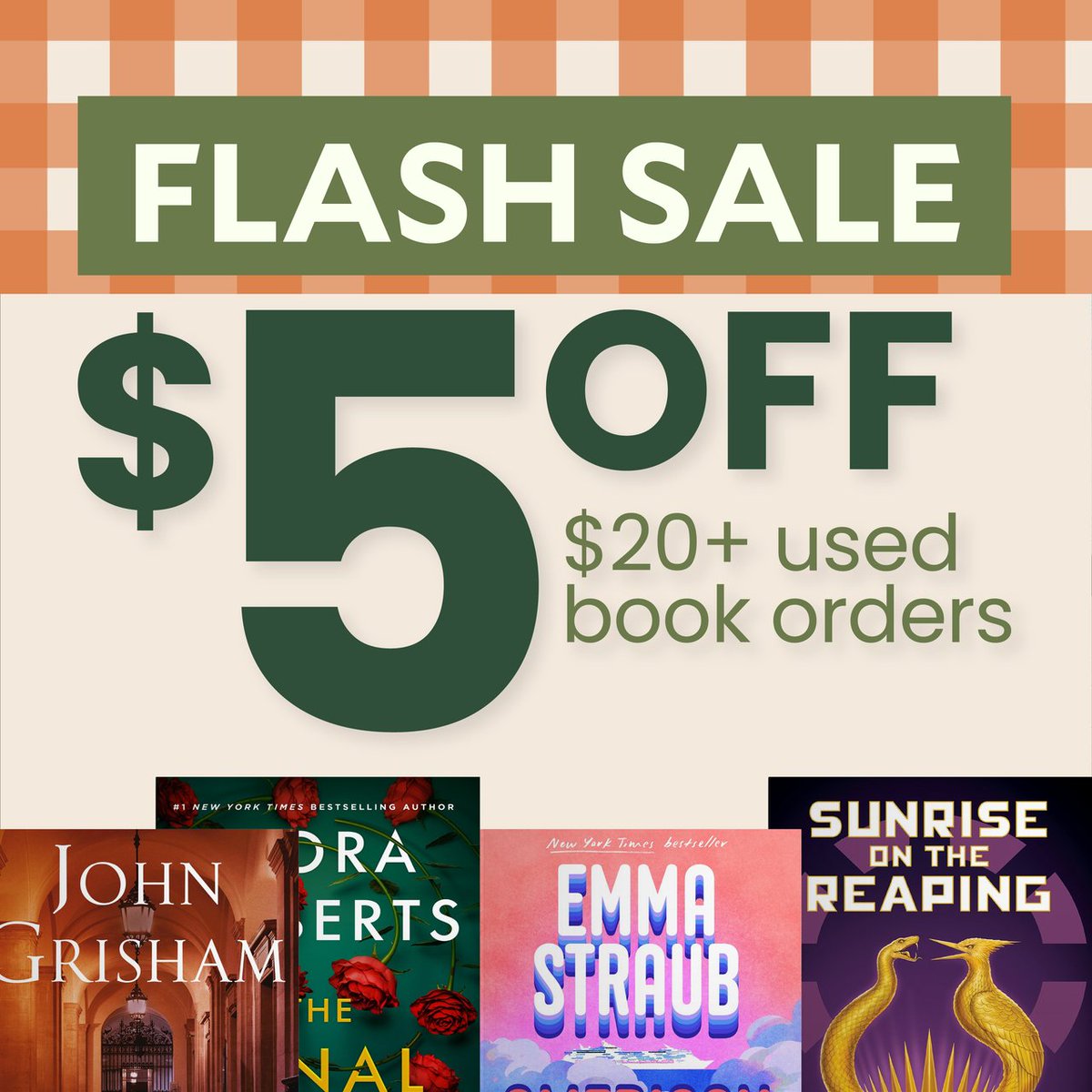 BWBooks's tweet photo. Everyone's shopping deals this week. Here's the one that's worth your time: save $5 when you spend $20+ on used books, October 6-7 only. 👀📚 

Sale valid from October 6, 2026, 9:00 AM ET to October 7, 2026, 11:59 PM ET.

 #ReadingCommunity #OctoberSale #BookShopping #BookLovers #BookSale