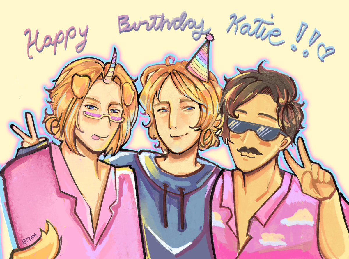bttnatsu's tweet photo. HAPPY BIRTHDAY KATIE!! 🤍everyone go greet her now!!!!

 #katieb #katiebfanart #nopixel #qsmp https://t.co/Pj4tpqhFQx