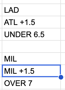sprtsbettingpix's tweet photo. Oct 6 2026 #MLB Predictions attached

#MLBFreePick: MIL +1.5 (-190)

MLB Underdog ATS 2026 Predictions: 1096-750

MLB Underdog ATS 2026 Picks: 194-123

See MLB Model Predictions here: https://t.co/BukQvoIoAM https://t.co/U2F0TAFvru