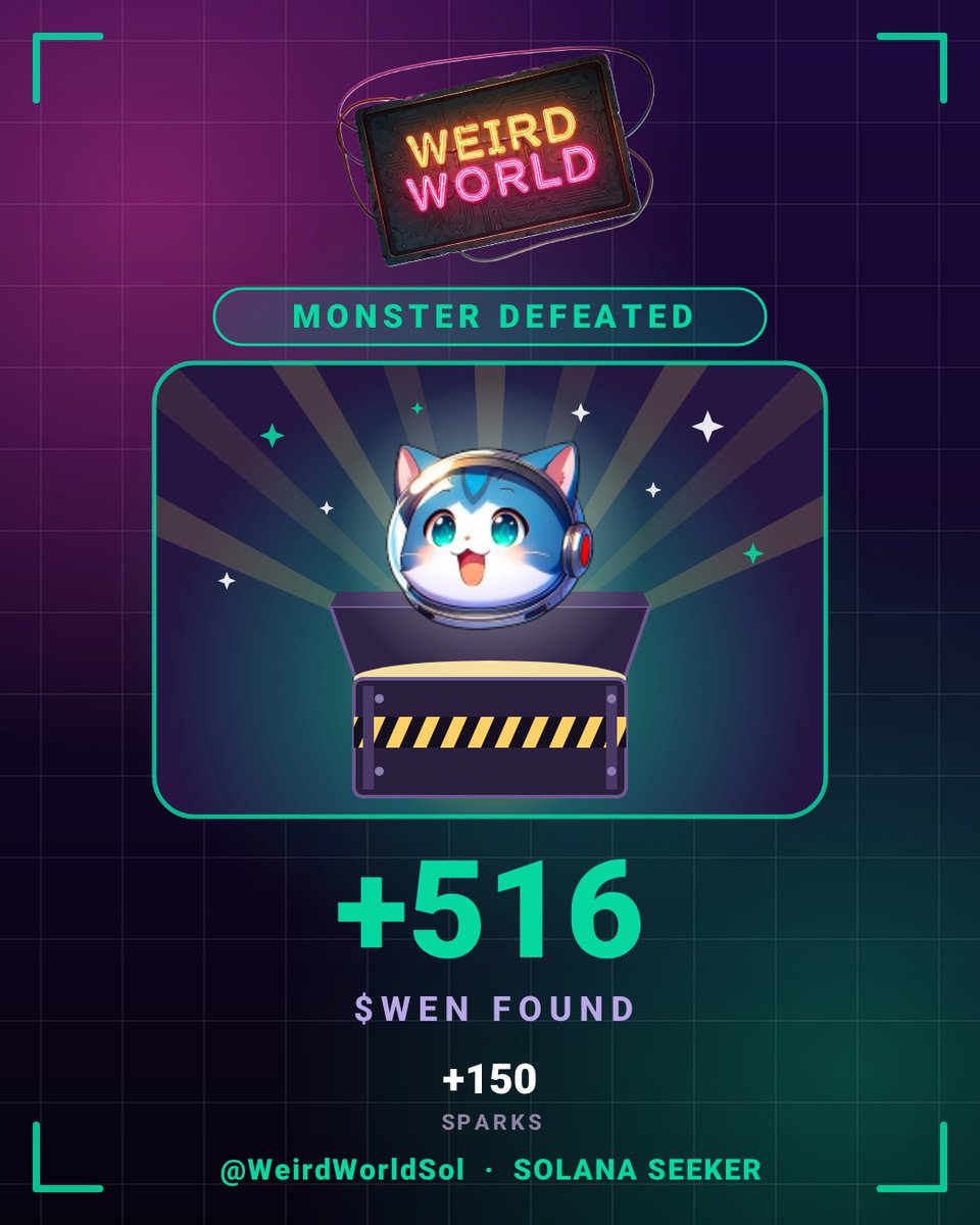 Chikeluba70's tweet photo. I just found 516 $WEN in a loot crate while exploring Weird World on my @solanamobile Seeker 🎁 Come find yours! @WeirdWorldSol #Solana #Seeker https://t.co/Alj1bg3Pwc