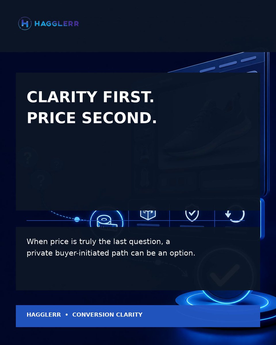 HagglerrApp's tweet photo. Clarity comes first. If a qualified buyer still hesitates only on price, a private buyer-initiated offer path can be one controlled option without replacing the normal listed price. https://t.co/AsXsG52ke7