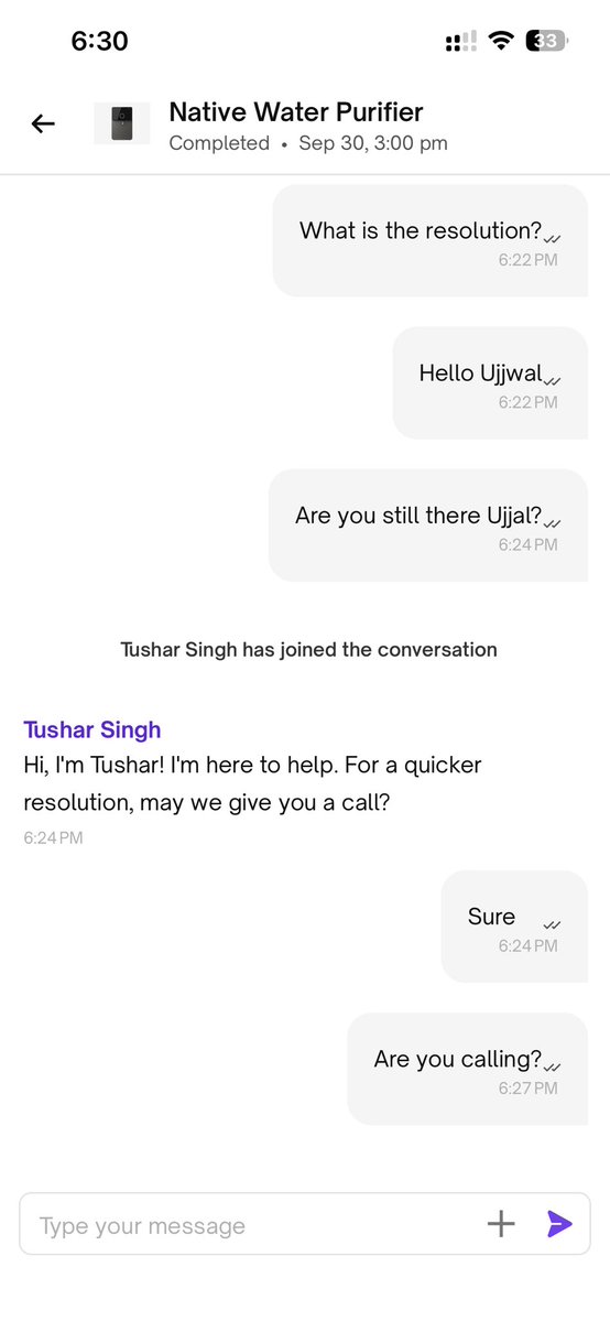 rishabh0201's tweet photo. @UC_Assist If there’s anything I appreciating, then that is the level on consistency. How your team has been consistently and constantly failing miserably at customer support.
Bringing in #UjjalHalder and #TusharSingh to the picture

 @urbancompany_UC @UC_Assist @abhirajbhal @varunkhaitan https://t.co/phV9PYKGXS