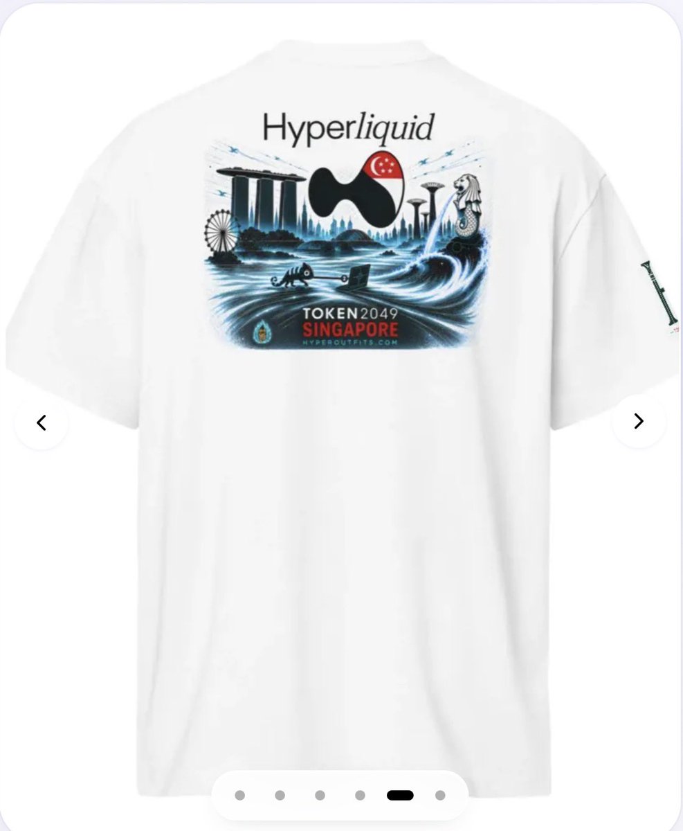 HyperOutfits_'s tweet photo. Heading to tomorrow’s Hyperliquid x Token 2049 event?

Almost SOLD OUT.

Only a few TOKEN2049 x Hyperliquid tees left.

DM us now to secure yours and grab it tomorrow before 11 AM, ahead of the event. https://t.co/xY9WIbjE4q