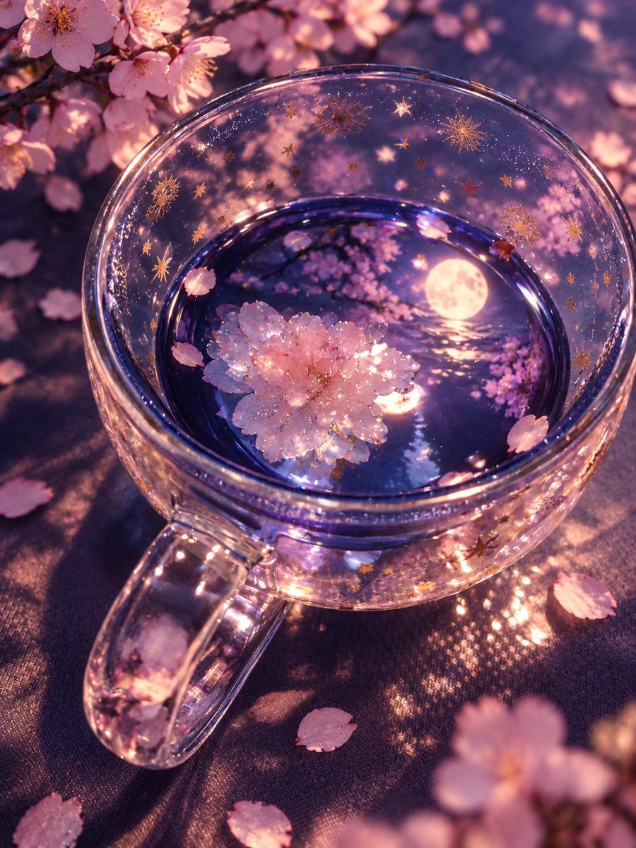 htknkn29's tweet photo. アフタヌーンティーの星空マグに
京都で購入した桜湯を🌸
AIに夜桜ぽくして〜と頼んだら
あまりに美しくなり感動している…
ずっと見てられる https://t.co/qEsgvB1g1O