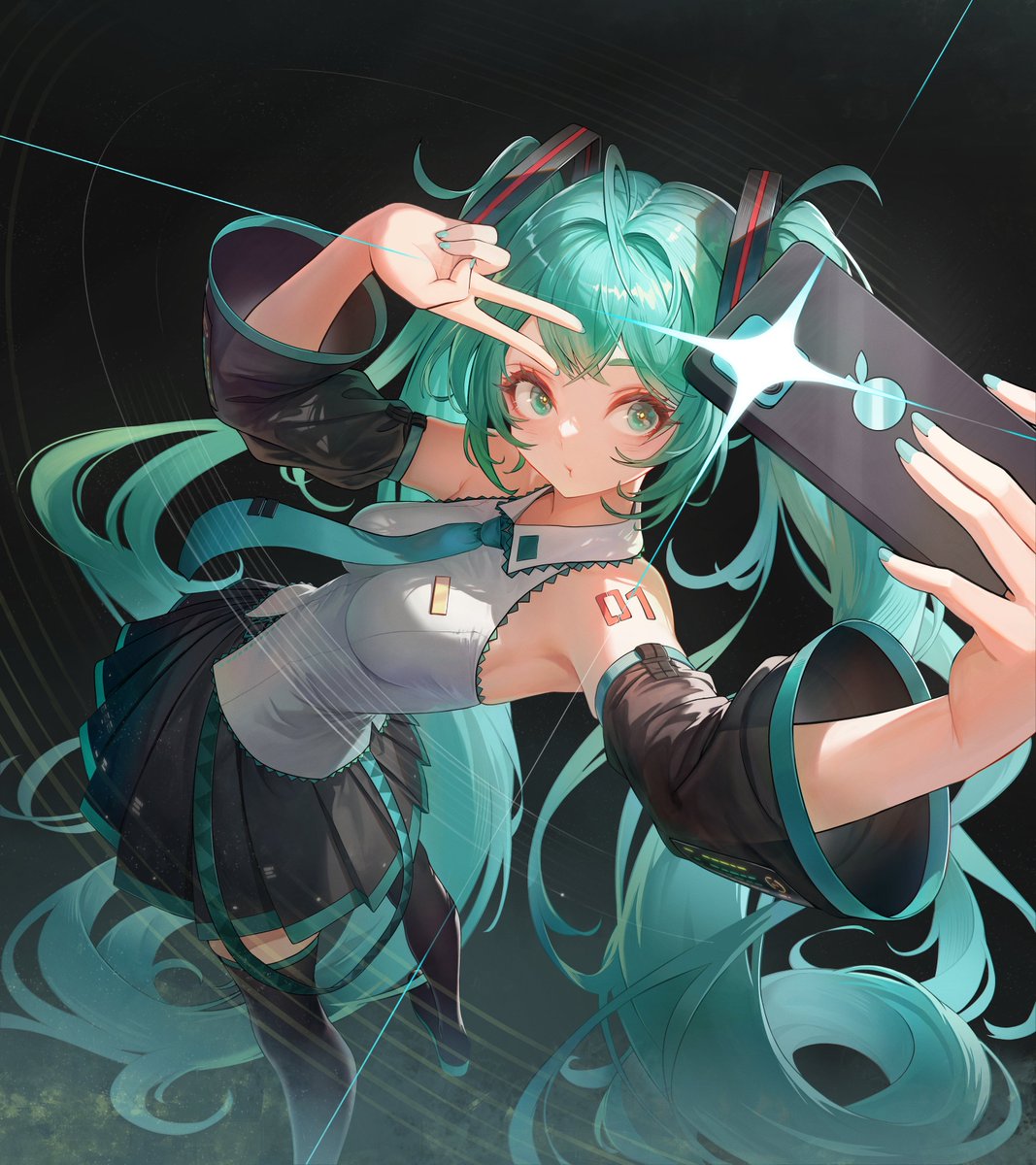 bolbom2026's tweet photo. 自撮りミク #初音ミクㅤ https://t.co/AS7YBtLJXr