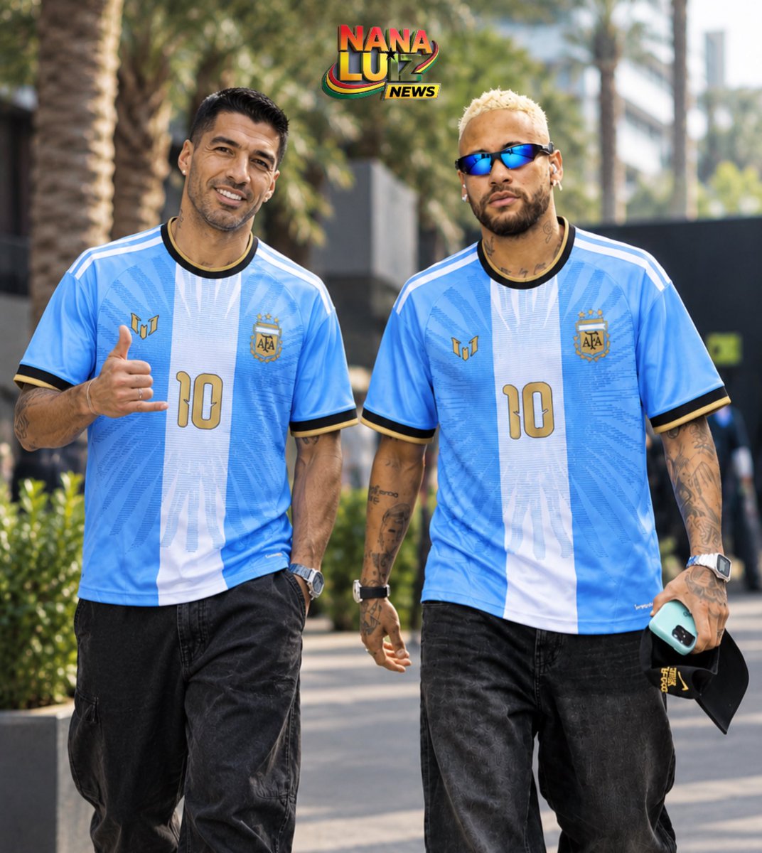 fermin_790's tweet photo. 🚨 BREAKING: Neymar and Luis Suarez arrived in Argentina to support Messi. https://t.co/4XuiP49bJp