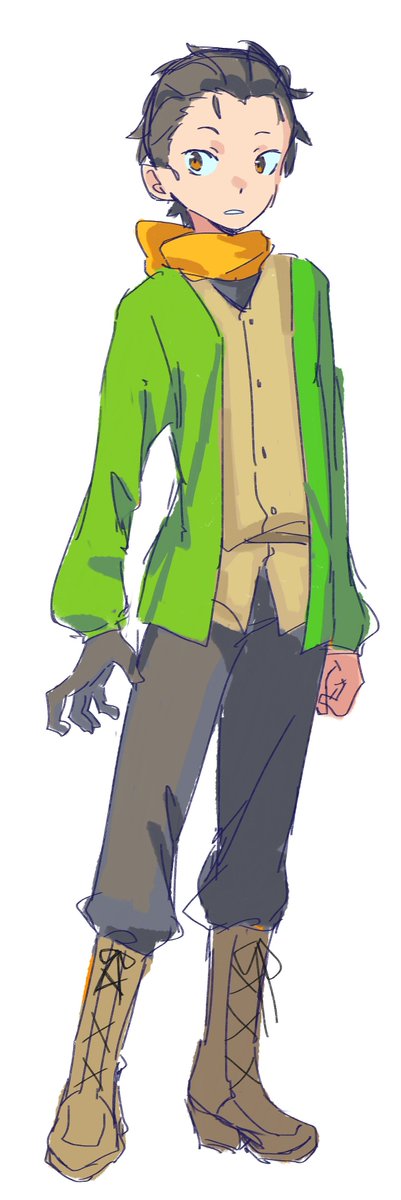 ZZA6d7G1Ip7930's tweet photo. 唐突に全身描きたい時がある（ｽﾊﾞﾙ初描きかも） https://t.co/5YymF26W8p
