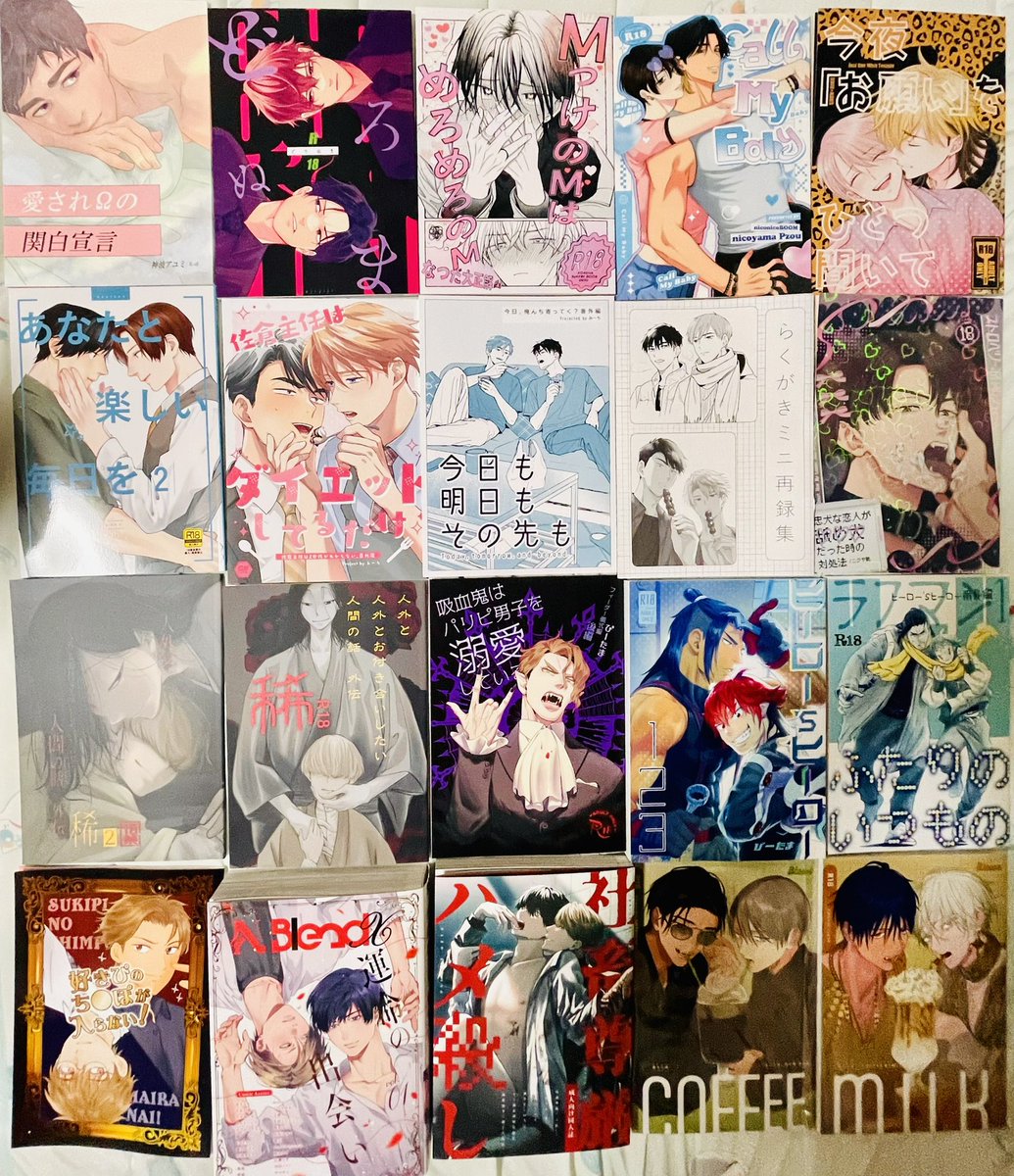 Chobi_bl2's tweet photo. 今���、商業本1冊含め、
56冊お迎えしておりました！！
過去最高✨️
素敵なお話たくさん作って下さりありがとうございます！！
大切に読ませていただきます。
次のお庭まで1年分の栄養♡♡(きもい)
#J庭60 #秋庭 https://t.co/zu6ifvl5io