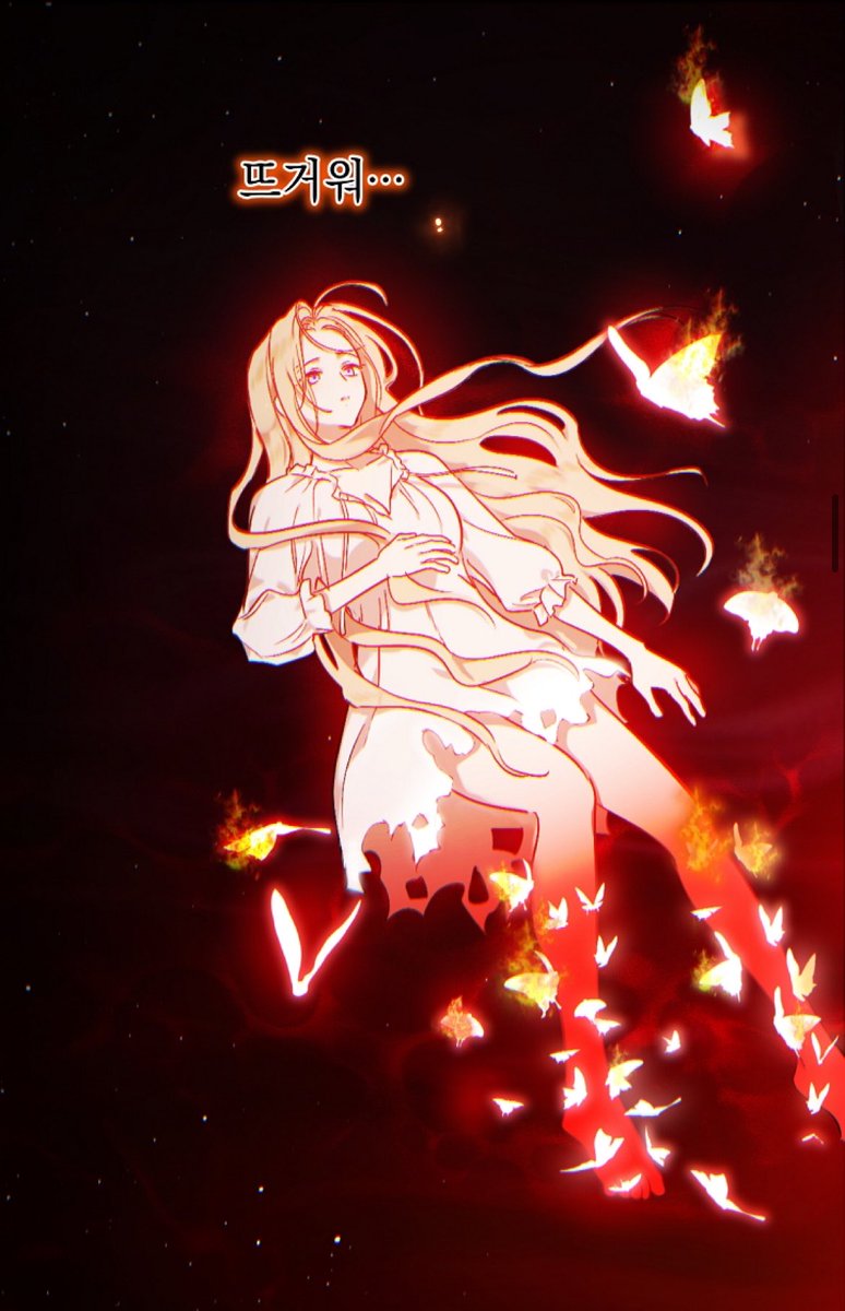 chiiminji's tweet photo. thalia describes the pain as burning, like she’s covered in butterflies and they’re all on fire. this is the real beginning of where her real misery starts, and the “butterflies” are such a good detail for what’s to come :(

i just want to hug her tightly and take all her pain away