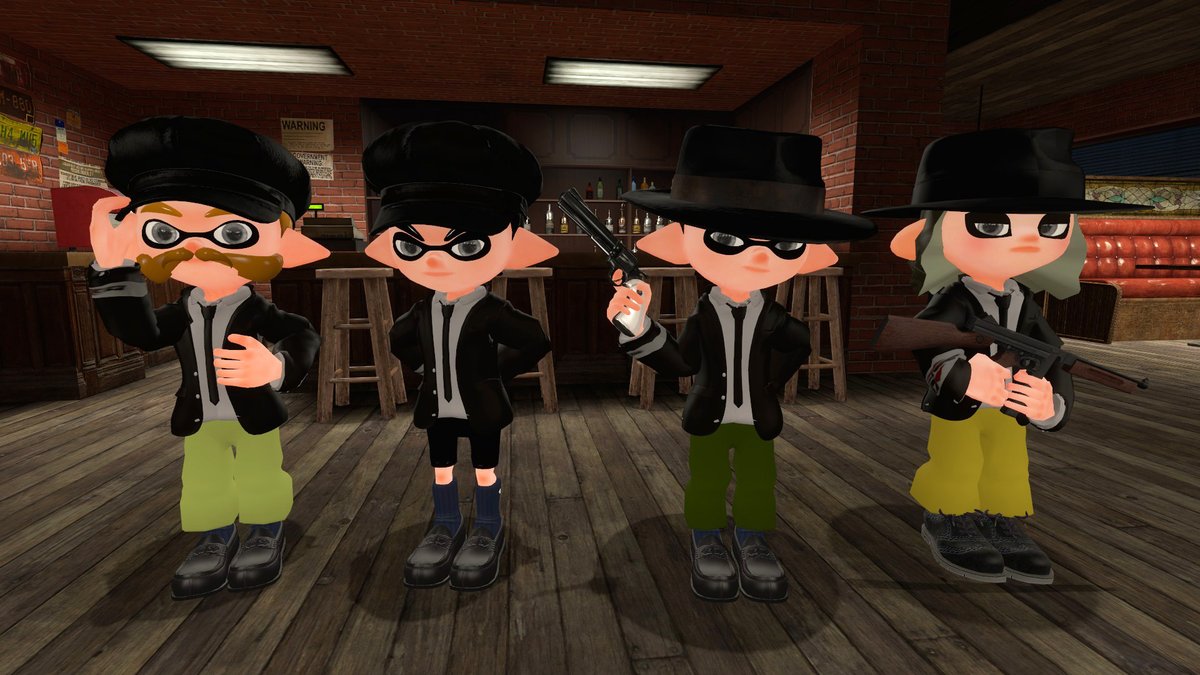AndreasDAV03's tweet photo. My OCs (from Zelenyy Slonik) as Mafia
Four of my OCs from a Russian film are dressed as mafia for Halloween.
#splatoon #splatoonoc #splatoonfanart #inklingboy #octolingboy #inkling #octoling #zelenyyslonik https://t.co/1Wgah08SsO