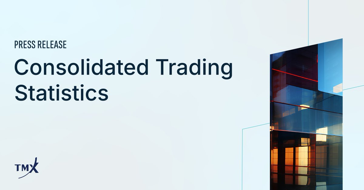 TMXGroup's tweet photo. TMX Group's consolidated trading statistics for September 2026 are now available: https://t.co/RexDg9INWJ @tsx_tsxv @MtlExchange https://t.co/URswl7TJ0q
