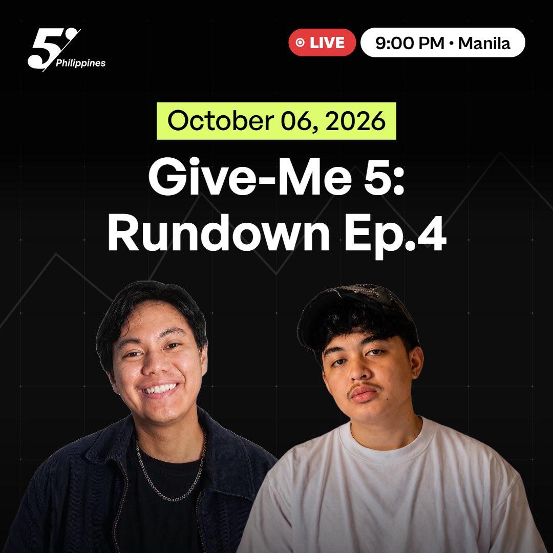 The5ersPH's tweet photo. 🔴 WE ARE LIVE NOW! 🔴

Nagsimula na ang Give-Me 5: Rundown Ep. 4! 🚨  

Samahan sina Armand at Sponge ngayong gabi para sa ating weekly market breakdown at trade setups!  

📌 Anong meron ngayong gabi:
• Fundamental Desk (Armand): Latest market news & macro outlook
• Technical Desk (Sponge): Key chart levels & potential setups

📍 Watch Live: https://t.co/peY9va35k9

#The5ers #The5ersPH #GiveMe5Rundown #LiveNow #TradingPhilippines